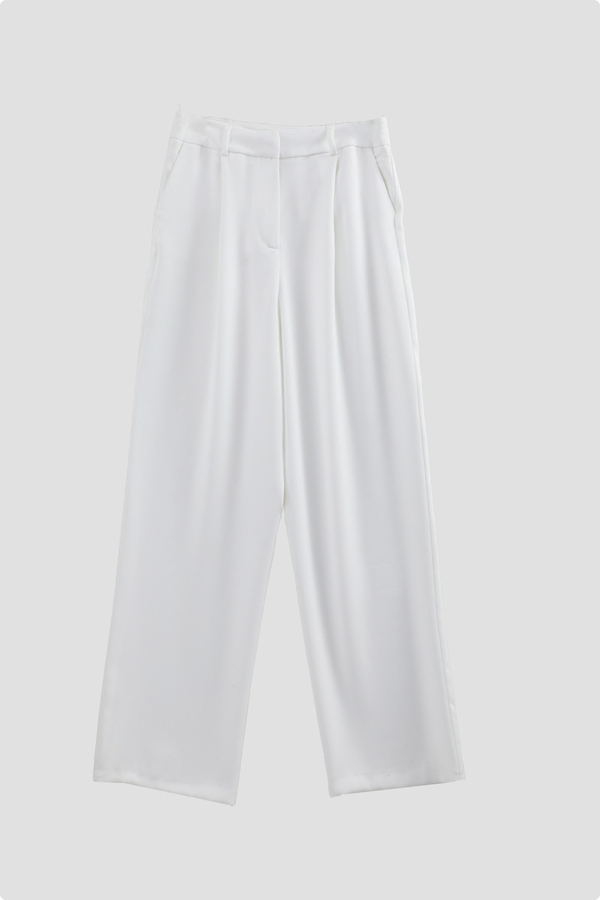 Tek Pileli Pantolon Beyaz - 2