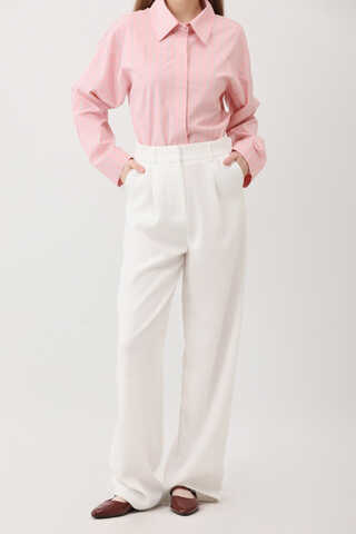 Tek Pileli Pantolon Beyaz - 11