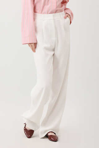 Tek Pileli Pantolon Beyaz - 4