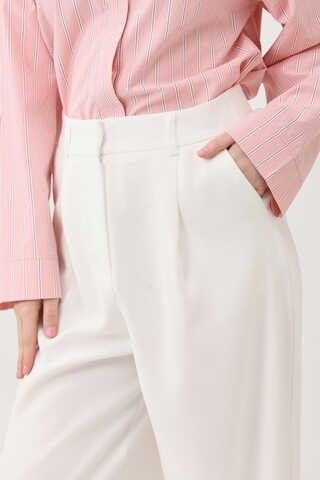 Tek Pileli Pantolon Beyaz - 7
