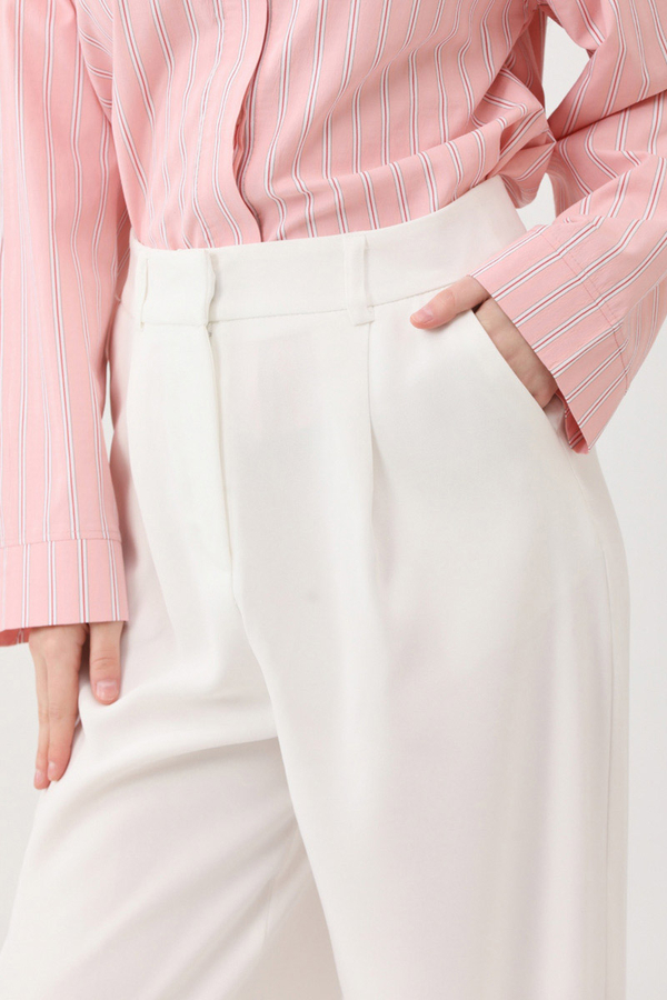 Tek Pileli Pantolon Beyaz - 7