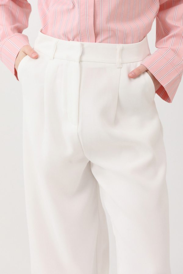 Tek Pileli Pantolon Beyaz - 9