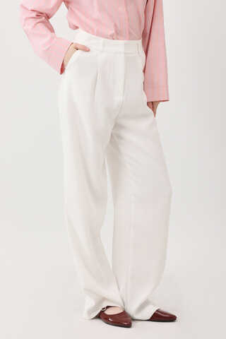Tek Pileli Pantolon Beyaz - 13
