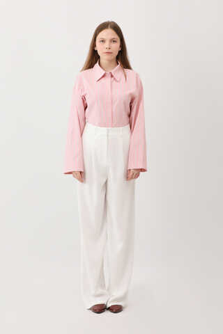 Tek Pileli Pantolon Beyaz - 1