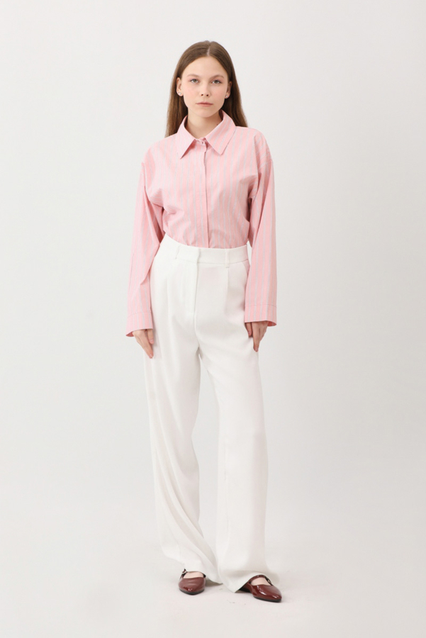 Tek Pileli Pantolon Beyaz - 5