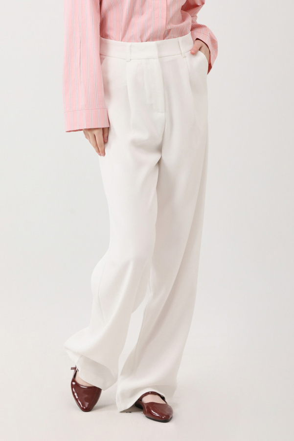 Tek Pileli Pantolon Beyaz - 4