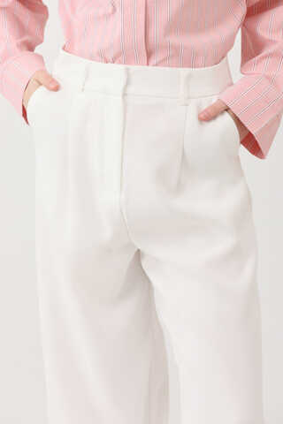 Tek Pileli Pantolon Beyaz - 9