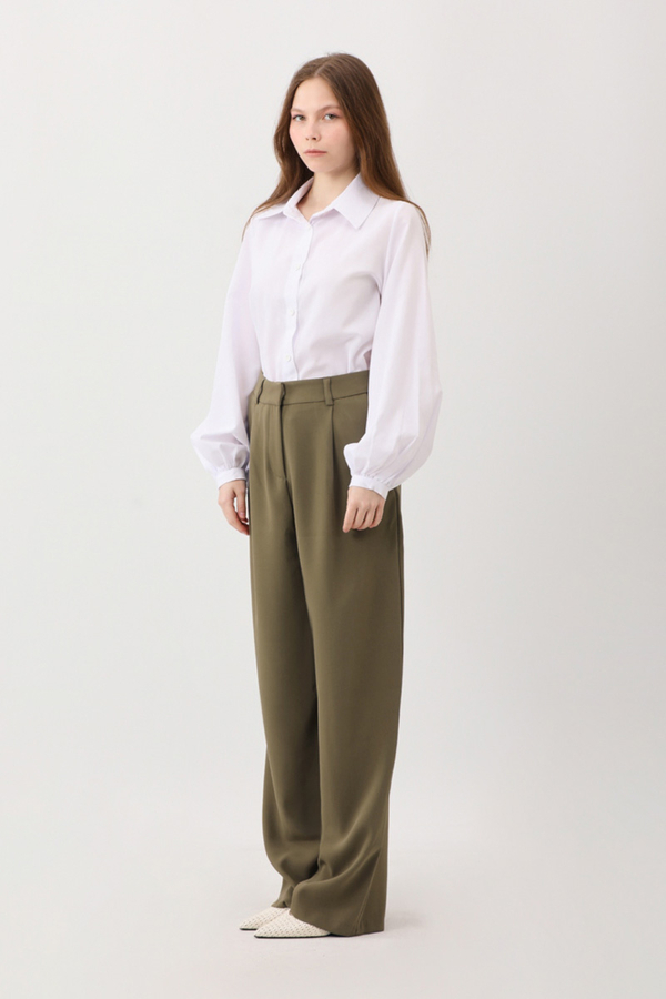 Tek Pileli Pantolon Haki - 3