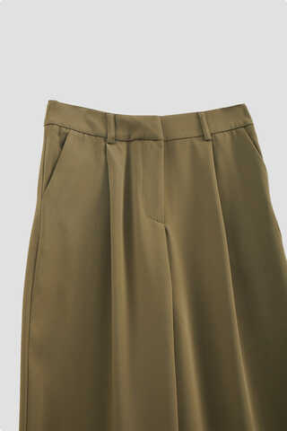 Tek Pileli Pantolon Haki - 5