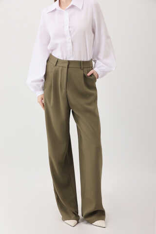 Tek Pileli Pantolon Haki - 6