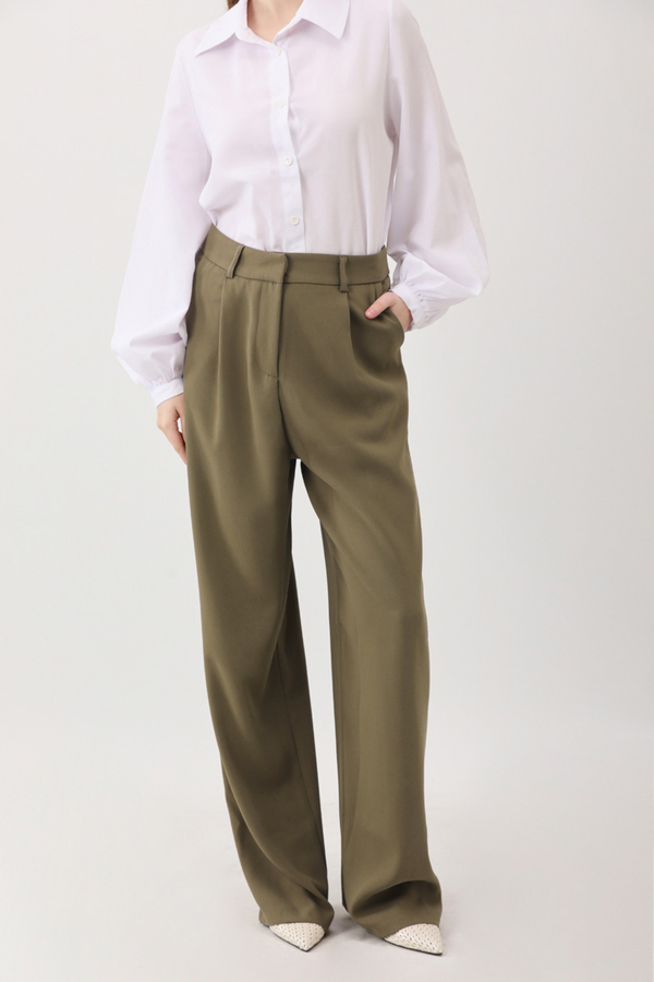 Tek Pileli Pantolon Haki - 6