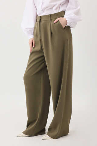 Tek Pileli Pantolon Haki - 10