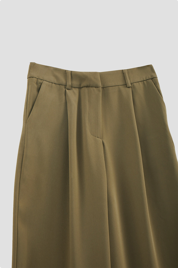 Tek Pileli Pantolon Haki - 5