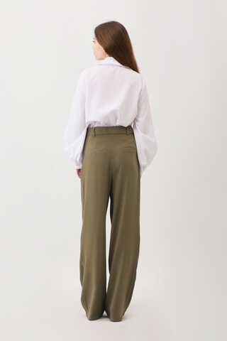 Tek Pileli Pantolon Haki - 11