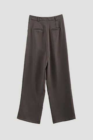 Tek Pileli Pantolon Kahverengi - 6