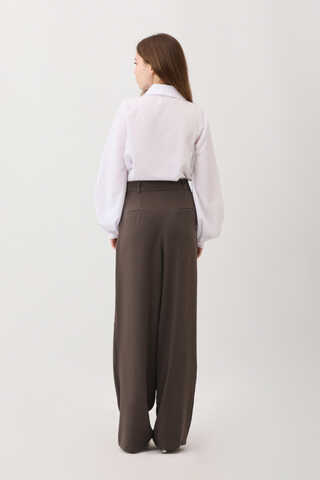 Tek Pileli Pantolon Kahverengi - 13