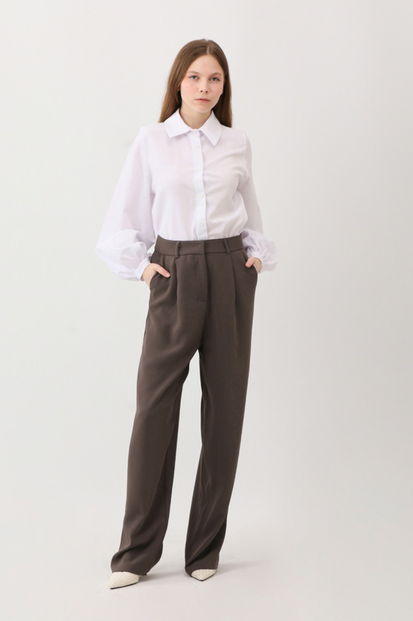 Tek Pileli Pantolon Kahverengi - 9