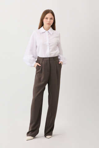 Tek Pileli Pantolon Kahverengi - 9