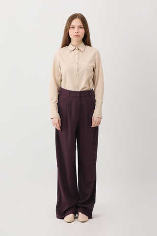 Tek Pileli Pantolon Mürdüm - 1