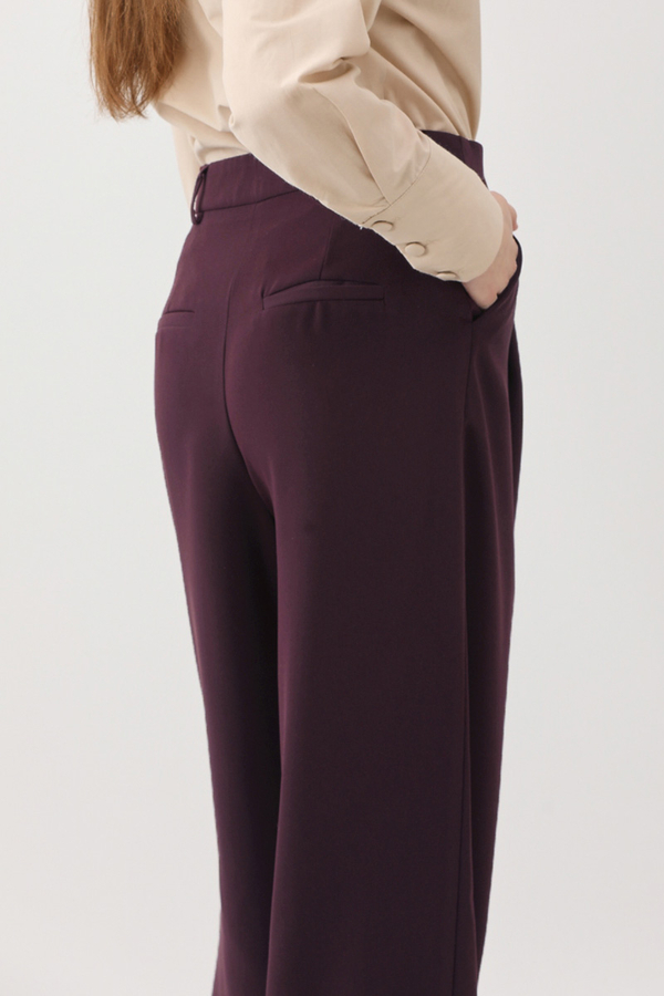 Tek Pileli Pantolon Mürdüm - 12