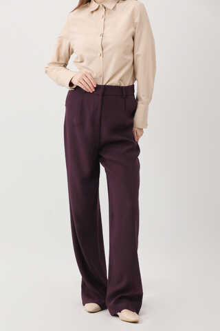 Tek Pileli Pantolon Mürdüm - 4