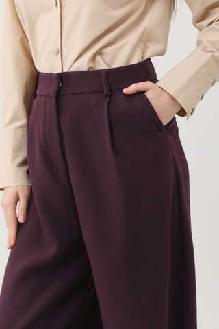 Tek Pileli Pantolon Mürdüm - 3