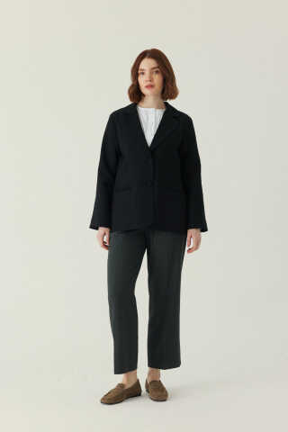 Tencel Blazer Jacket Black - 1