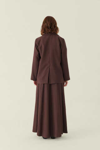 Tencel Blazer Jacket Brown - 4