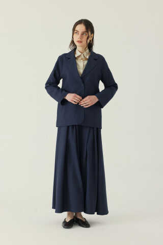 Tencel Blazer Jacket Navy - 1