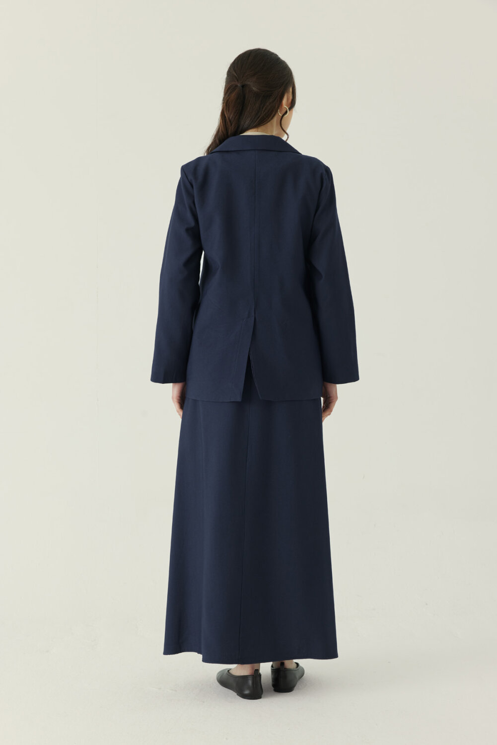 Tencel Blazer Jacket Navy - 4