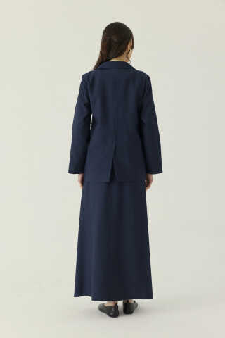 Tencel Blazer Jacket Navy - 4