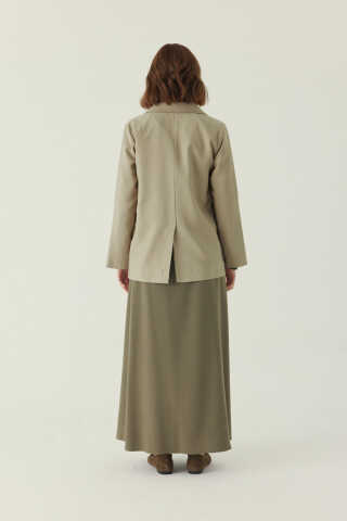 Tencel Blazer Jacket Soft Khaki - 3