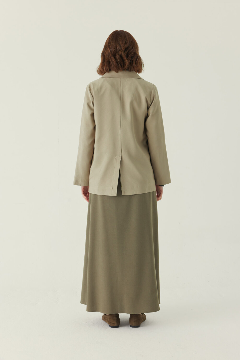 Tencel Blazer Jacket Soft Khaki - 3