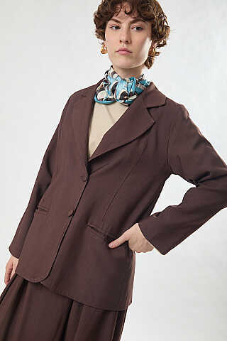 Tensel Blazer Ceket Kahverengi - 2