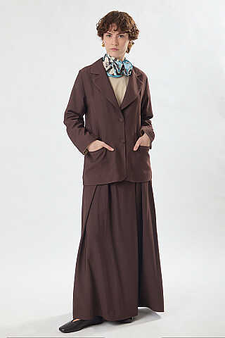Tensel Blazer Ceket Kahverengi - 1