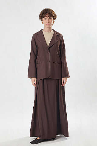 Tensel Blazer Ceket Kahverengi - 4