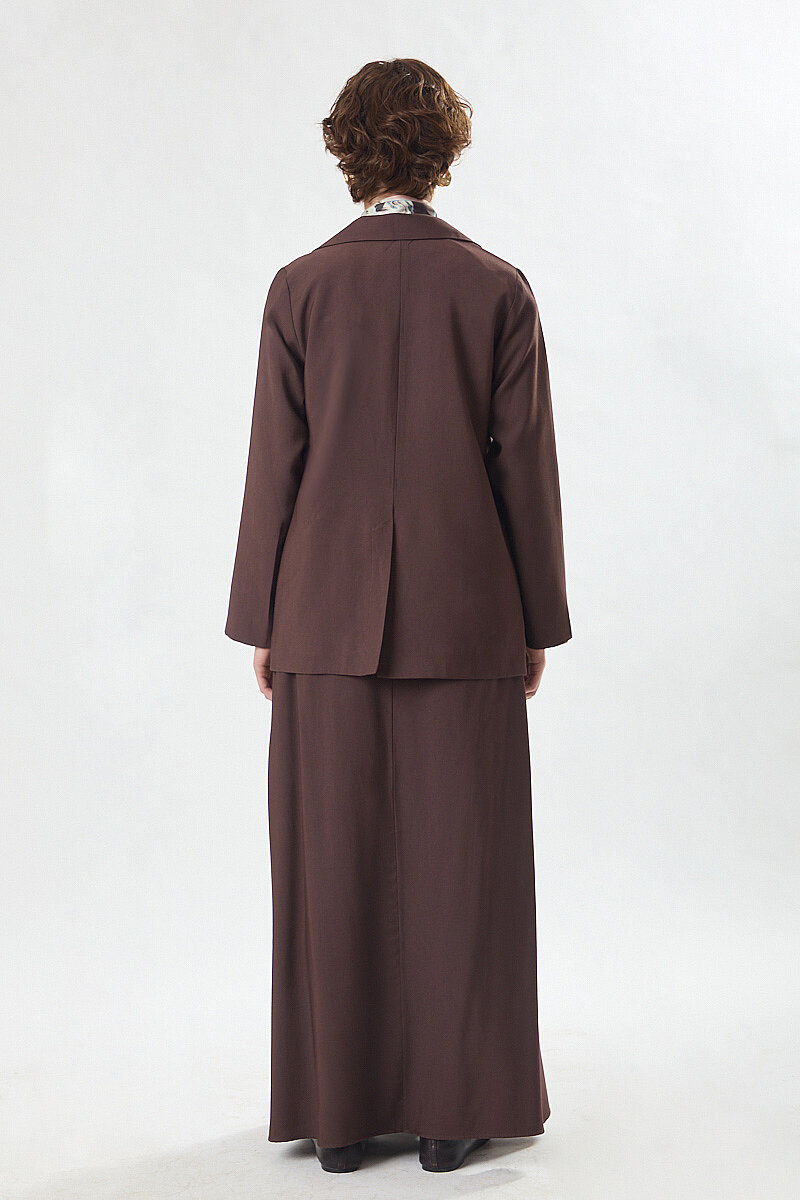 Tensel Blazer Ceket Kahverengi - 6