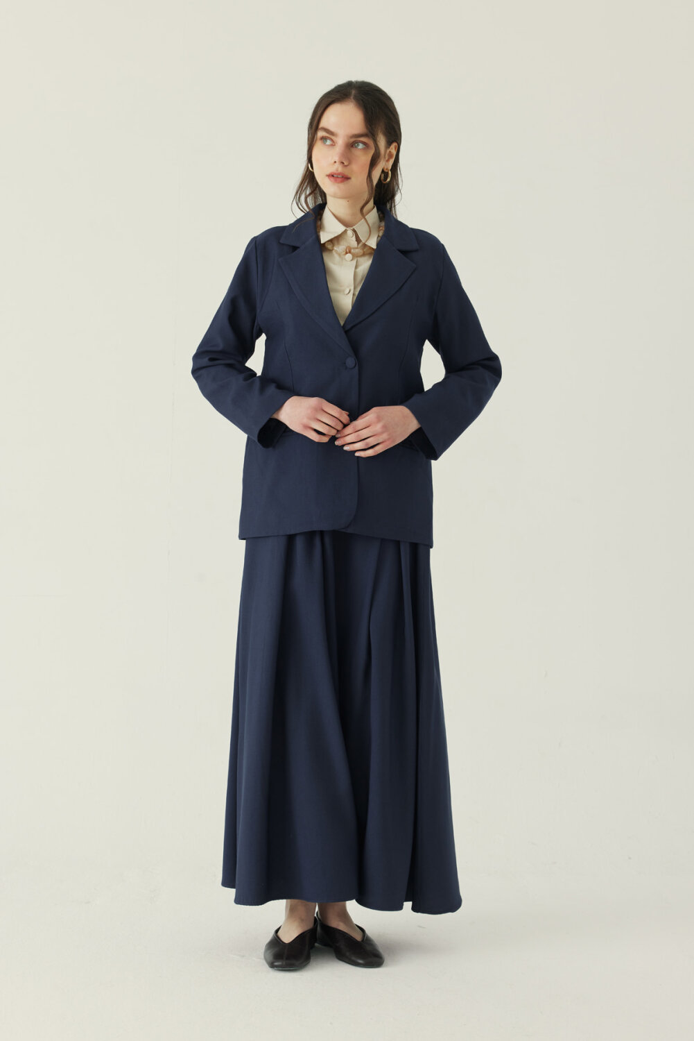 Tensel Blazer Ceket Lacivert - 1