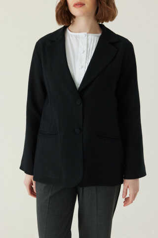 Tensel Blazer Ceket Siyah - 2