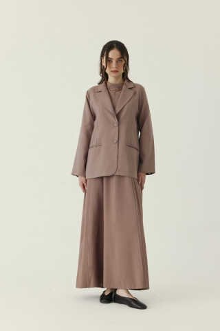 Tensel Blazer Ceket Vizon - 1