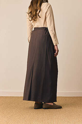 Tensel Klasik Etek Kahverengi - 5