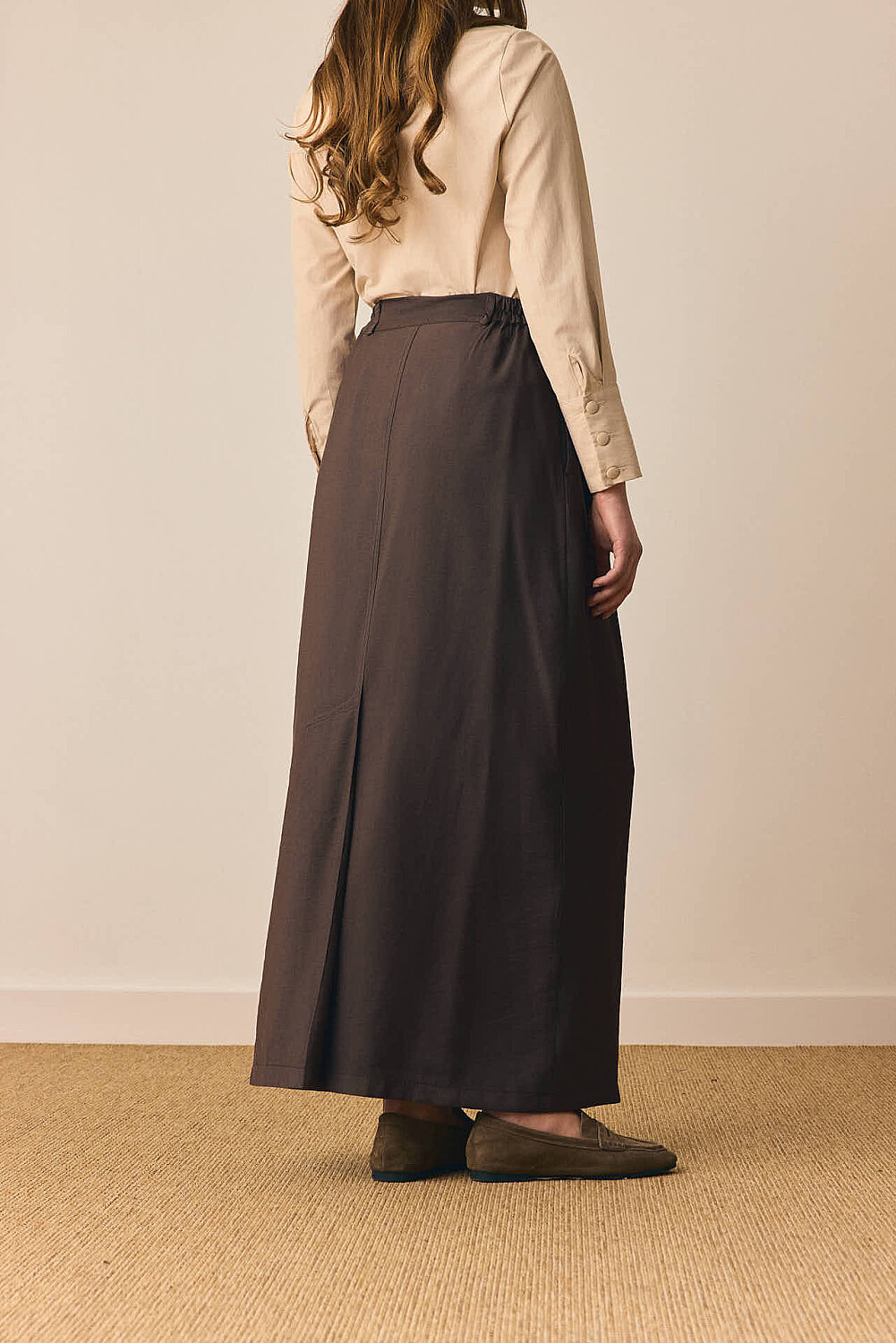 Tensel Klasik Etek Kahverengi - 5