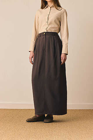 Tensel Klasik Etek Kahverengi - 1