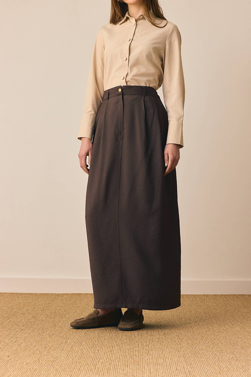 Tensel Klasik Etek Kahverengi 