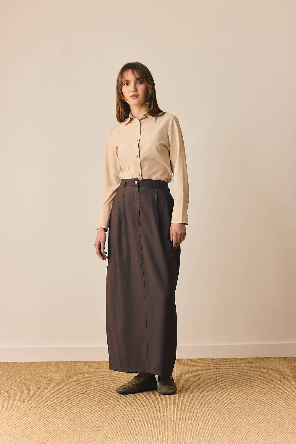 Tensel Klasik Etek Kahverengi - 7