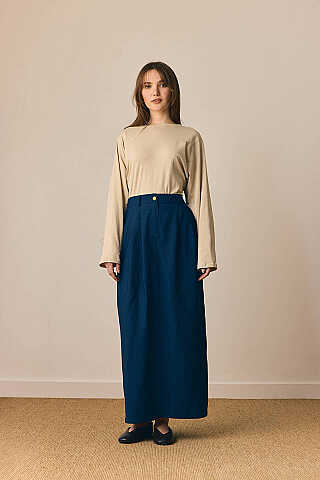 Tensel Klasik Etek Lacivert - 7