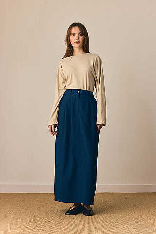 Tensel Klasik Etek Lacivert - 3
