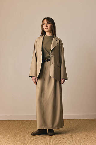 Tensel Klasik Etek Soft Haki - 3