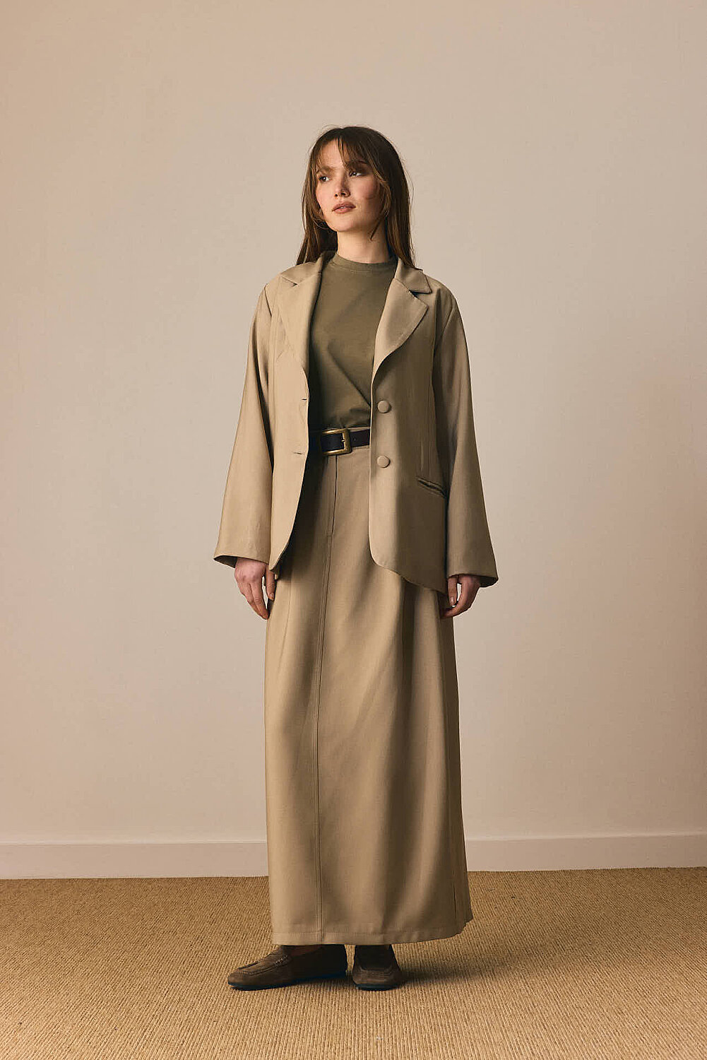 Tensel Klasik Etek Soft Haki - 3