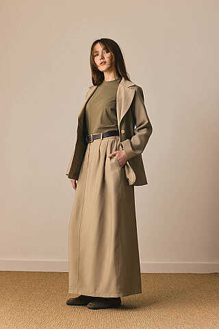 Tensel Klasik Etek Soft Haki - 1